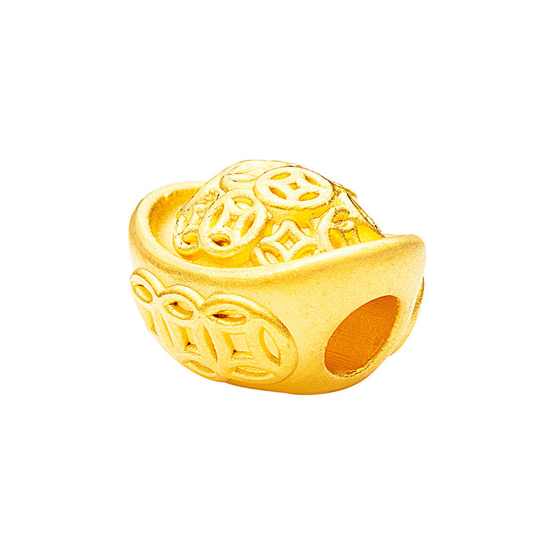 24K/999 Yellow Gold Prosperity Ingot Charm