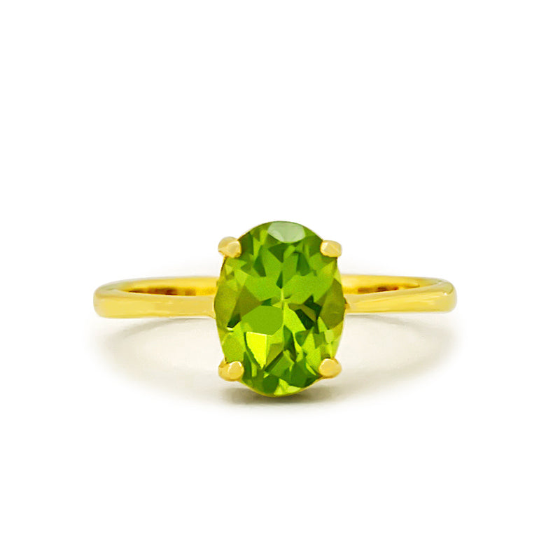 14K/ 585 Yellow Gold Oval Shaped Peridot Ring – Far East Jewellers