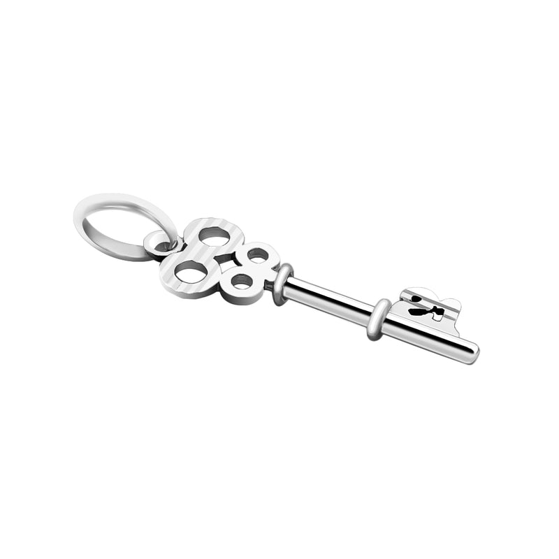 18K/ 750 White Gold 21st Birthday Key Pendant