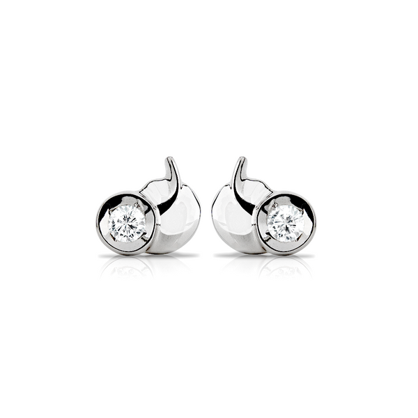 18K (750) White Gold Ladies/ Women Round Diamond Earrings