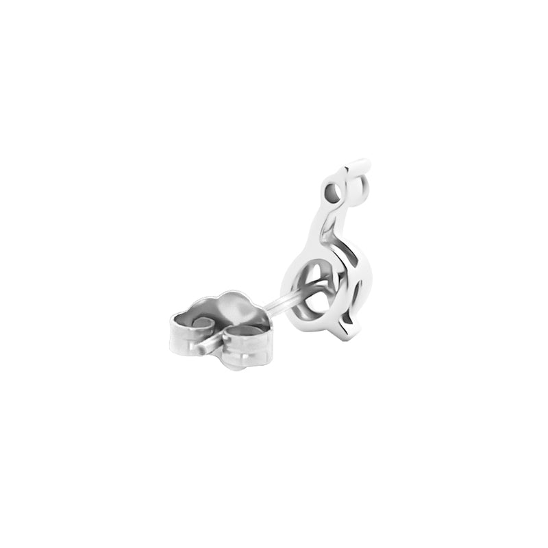 18K/ 750 White Gold Knot Diamond Earrings