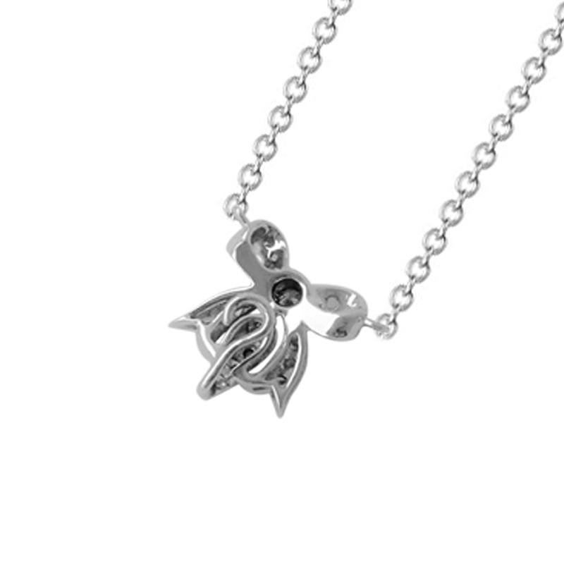 18K (750) White Gold Ladies/ Women Two Way Ribbon Turquoise & Diamond Necklace