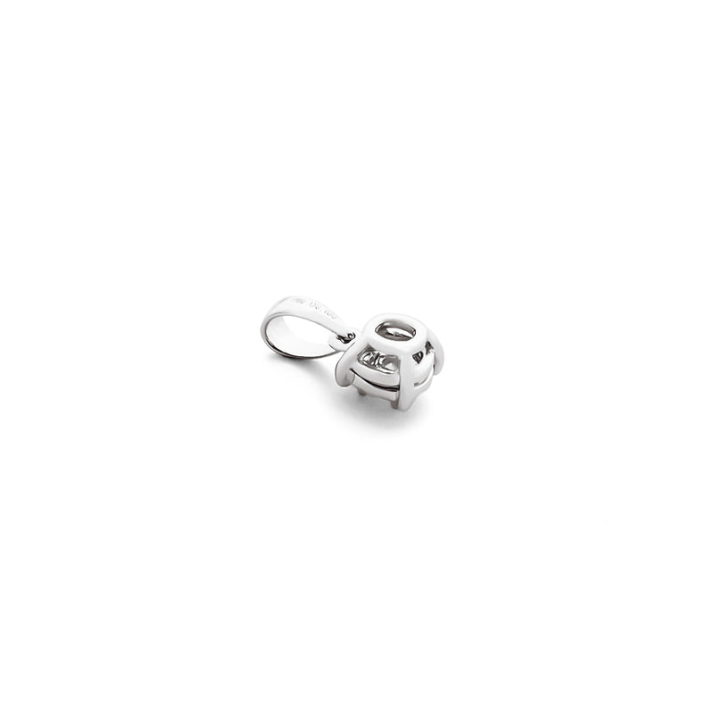 18K/ 750 White Gold Everyday Wear Solitaire Diamond Pendant