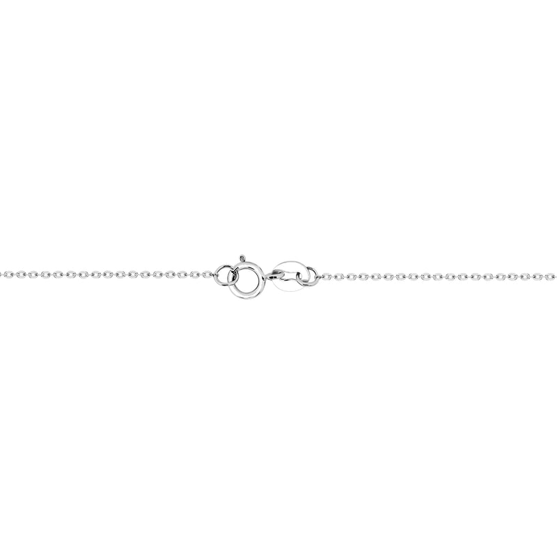 18K (750) White Gold Ladies/ Women/ Kids Flat Cable Necklace