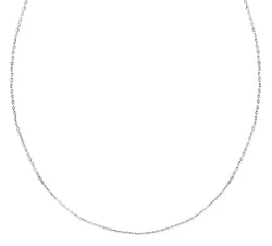 18K (750) White Gold Ladies/ Women/ Kids Flat Cable Necklace