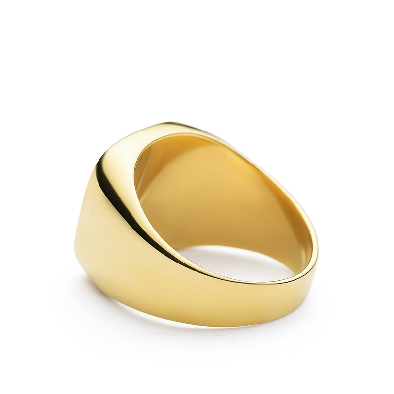 18K/750 Yellow Gold Lapis Lazuli Signet Ring