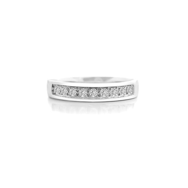 18K/ 750 White Gold Half Eternity Diamond Ring