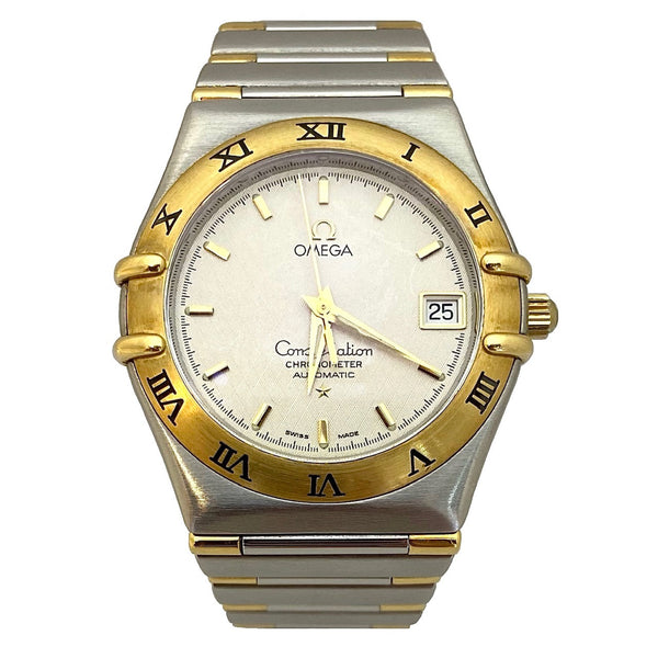 Pre-Owned Omega Constellation Chronometer Date Half Gold Watch