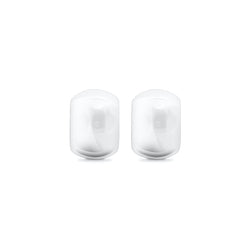 18K/ 750 White Gold Dome Hoop Earrings