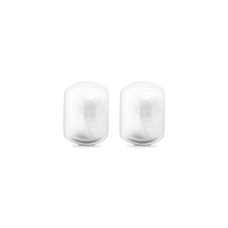 18K/ 750 White Gold Dome Hoop Earrings
