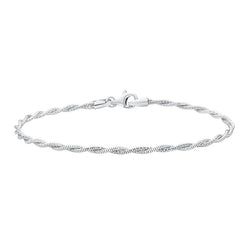 18K/750 White Gold Soft Braided Bangle