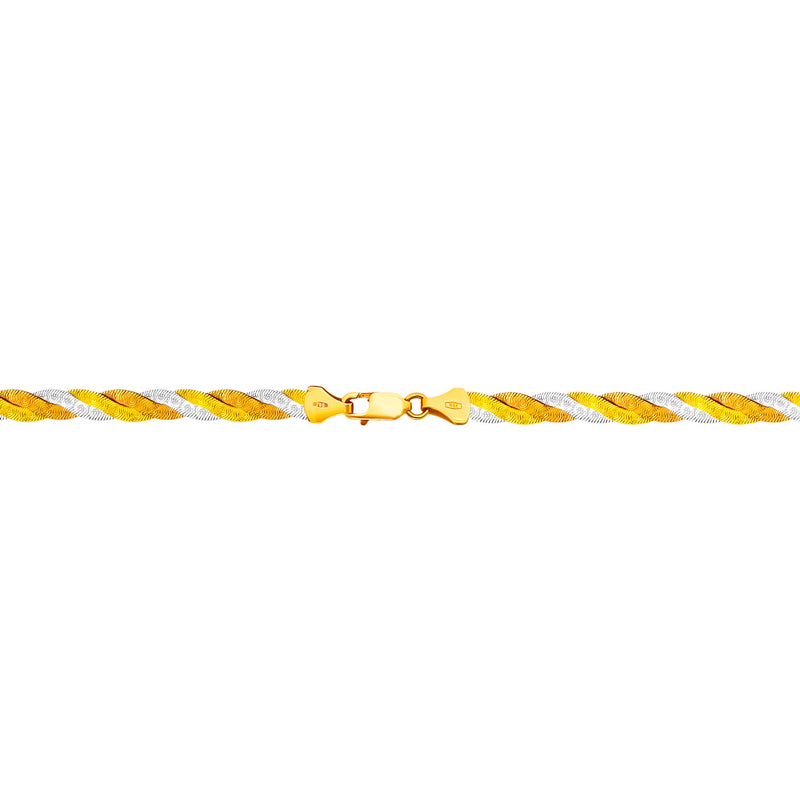 18K/ 750 Tri-Colour Braided Necklace
