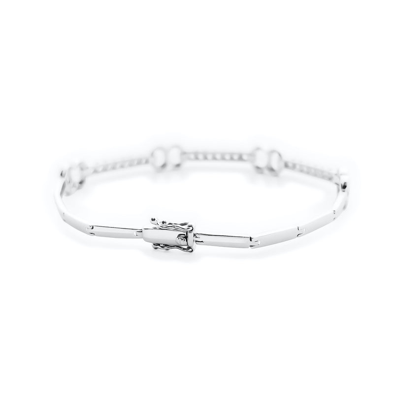 18K/ 750 White Gold Infinity Diamond Bracelet