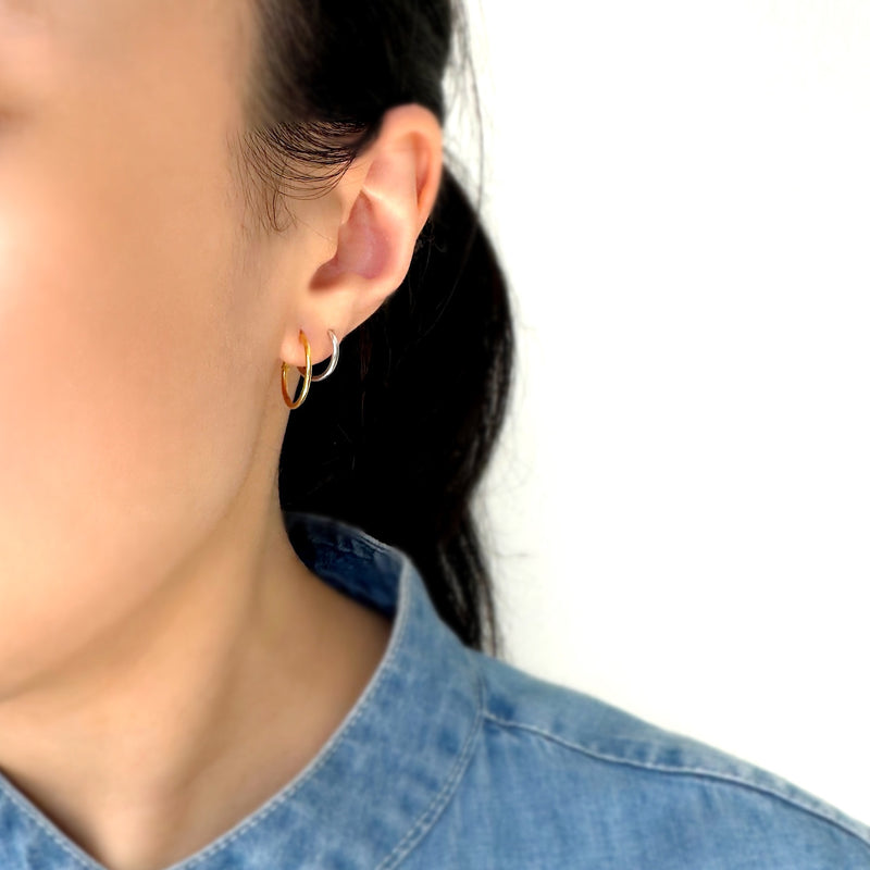 22K/ 916 Yellow Gold Round Hoop Earrings