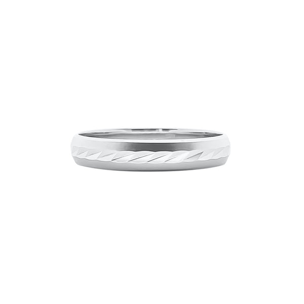 PT900 Platinum Faceted Ring