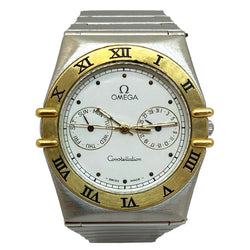 Pre-Owned Omega Constellation Day Date Half Gold Watch