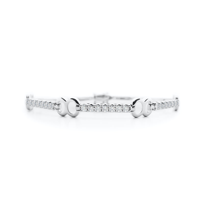 18K/ 750 White Gold Infinity Diamond Bracelet