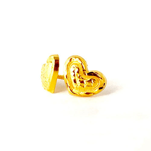 22K (916) Yellow Gold Ladies/ Women Everyday Wear Love Earrings