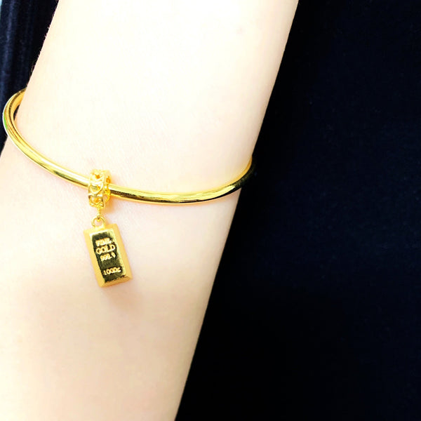 22K/ 916 Yellow Gold Classic Round Tube Bangle 2mm