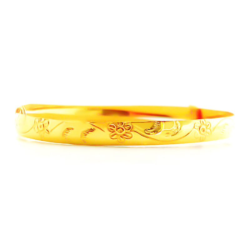 22K (916) Yellow Gold Baby Flower Adjustable Bangle