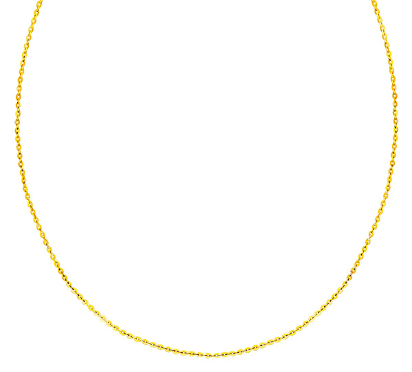 22K (916) Yellow Gold Ladies/ Women/ Kids Flat Cable Necklace