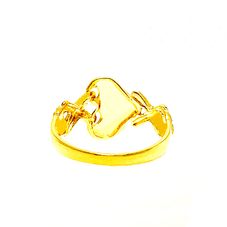 22K (916) Yellow Gold Ladies/ Women Two Tone Big Love Ring