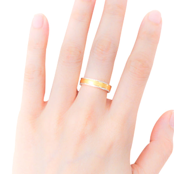 22K (916) Unisex Yellow Gold Two Tone Ring