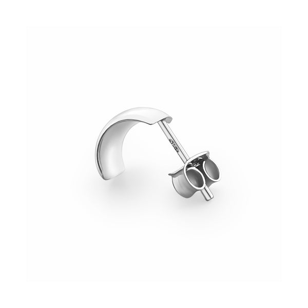 18K/ 750 White Gold Dome Hoop Earrings