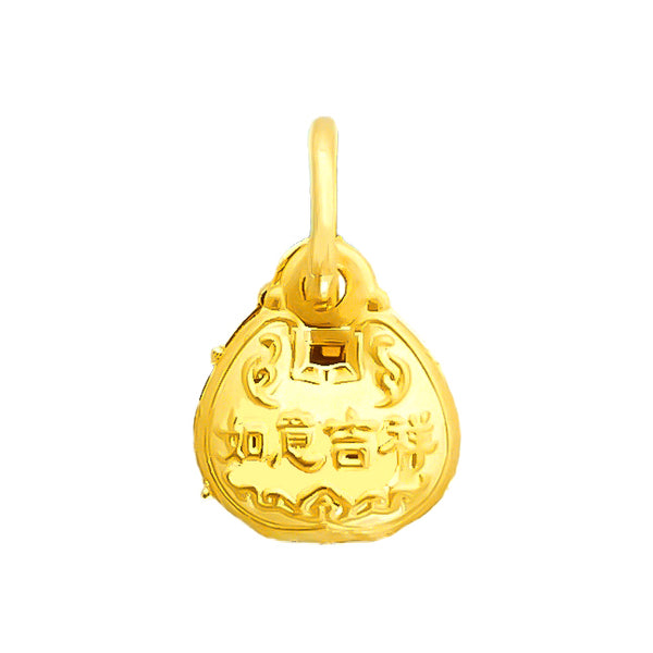 24K (999) Yellow Gold Auspicious And Longevity Lock Pendant/ Charm