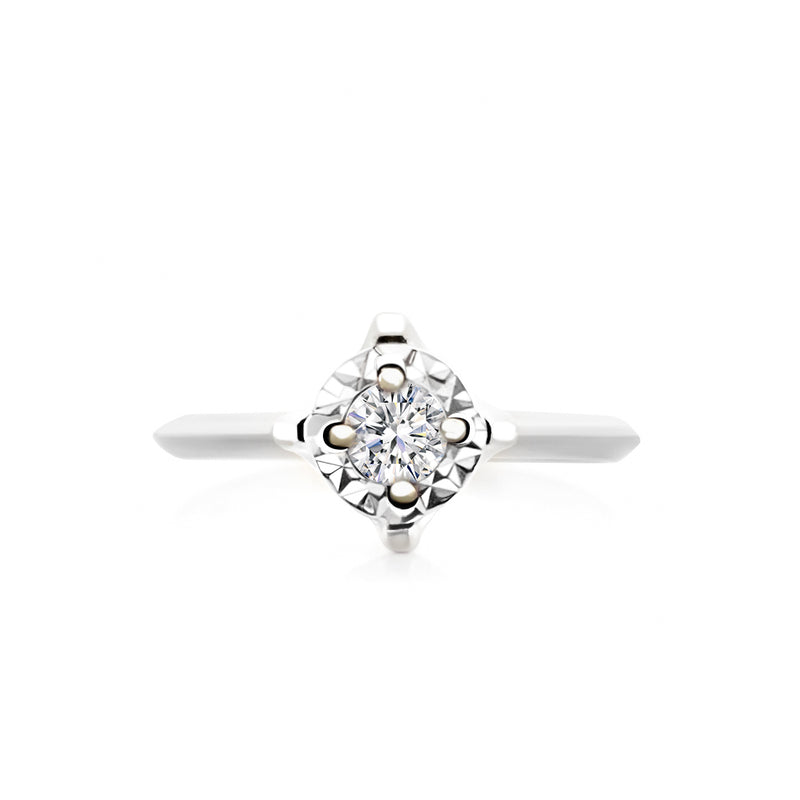 9K (375) White Gold Ladies/ Women Cubic Zirconia Ring