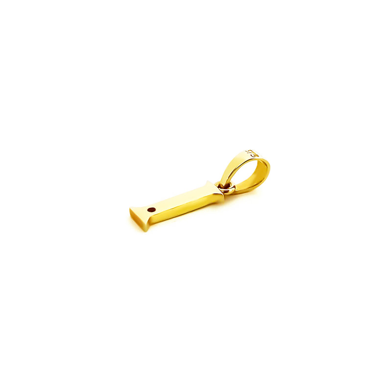 9K (375) Yellow Gold Ladies/ Women Letter I Diamond Pendant