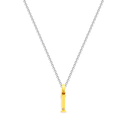 9K (375) Yellow Gold Ladies/ Women Letter I Diamond Pendant