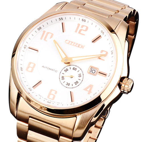 Citizen Men NJ0042-59B White Dial Gold Plated Stainless Steel Watch