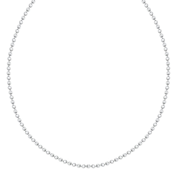 18K/ 750 White Gold Mix Beads Necklace