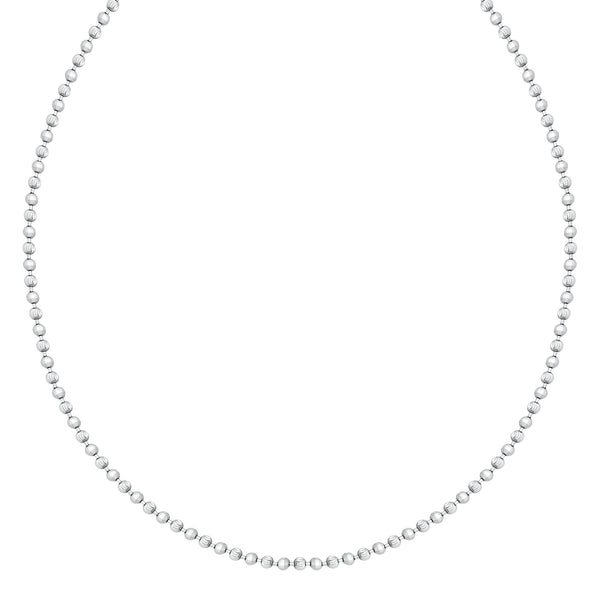 18K/ 750 White Gold Mix Beads Necklace