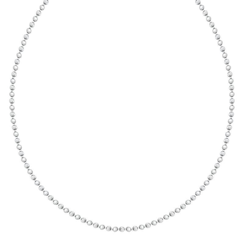 18K/ 750 White Gold Mix Beads Necklace