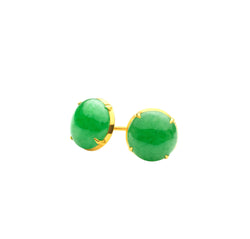 20K/835 Yellow Gold Classic Jade Earrings