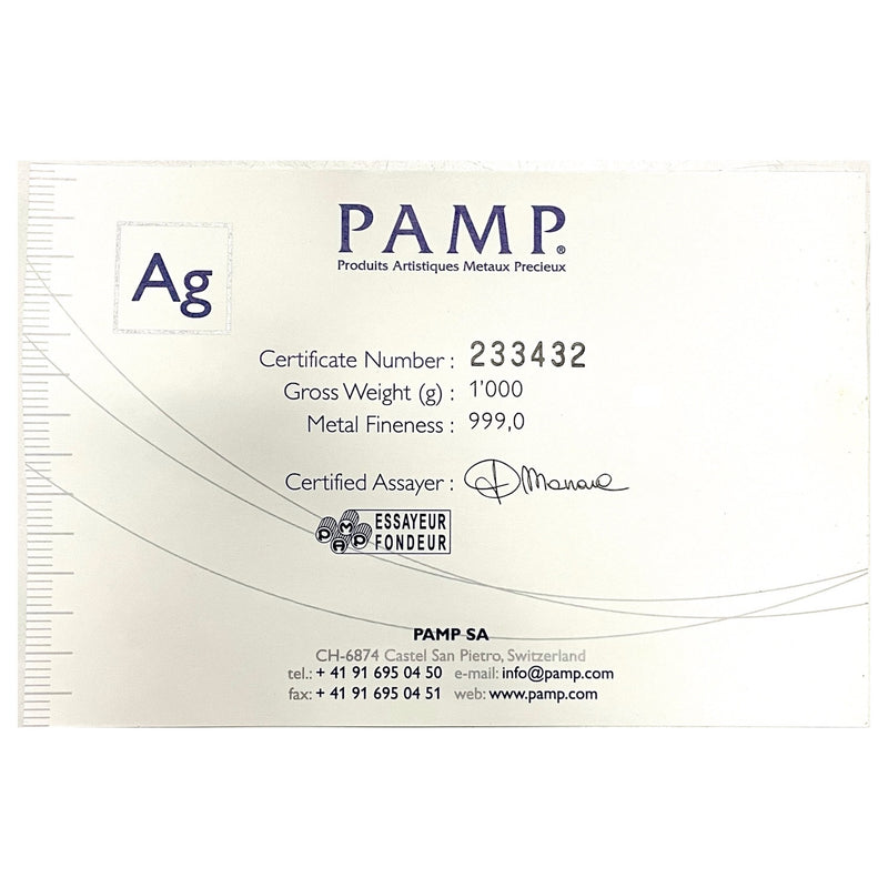 PAMP Suisse 999.0 Silver Cast Bar 1 kilogram