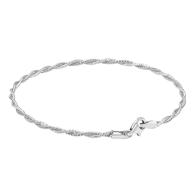 18K/750 White Gold Soft Braided Bangle