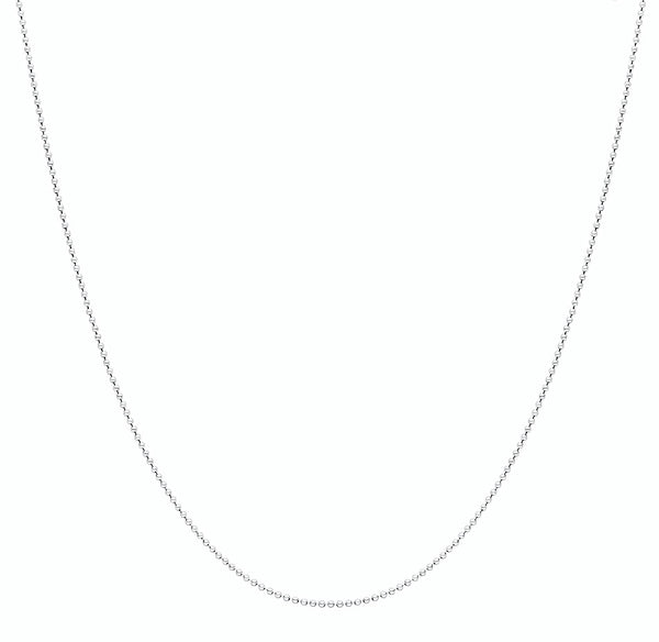 18K/750 White Gold Plain Bead Necklace