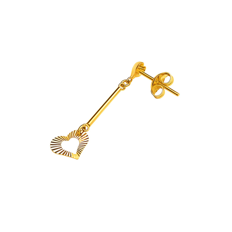 22K/ 916 Yellow Gold Dazzle Love Dangle Earrings