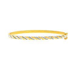 22K/916 Yellow Gold Two Tone Sparkle Bangle