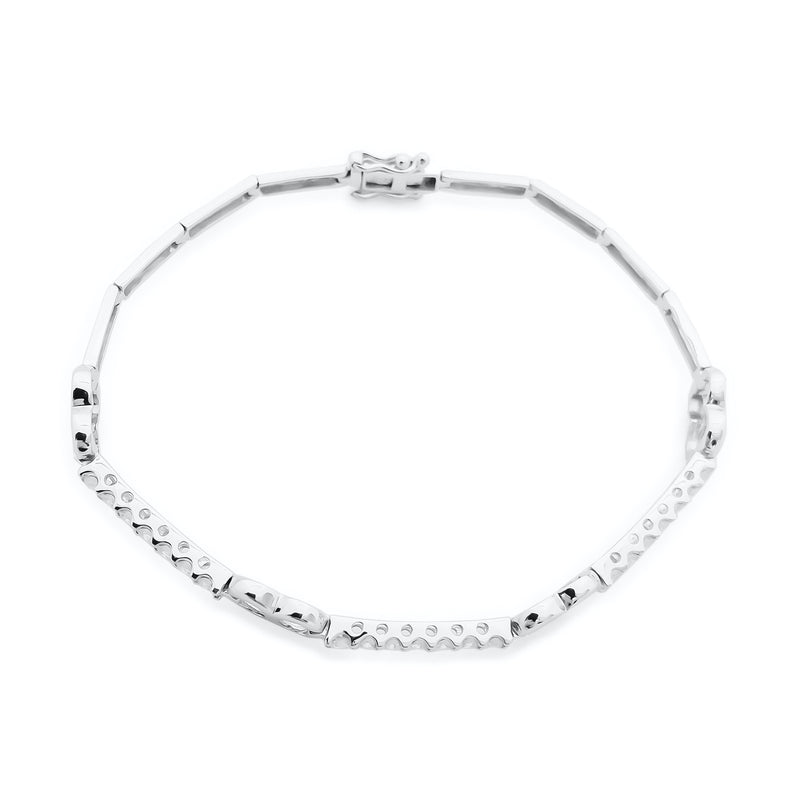 18K/ 750 White Gold Infinity Diamond Bracelet