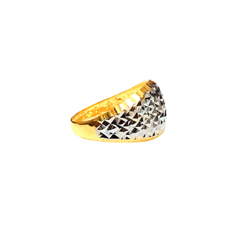22K (916) Yellow Gold Ladies/ Women Two Tone Sparkle Ring